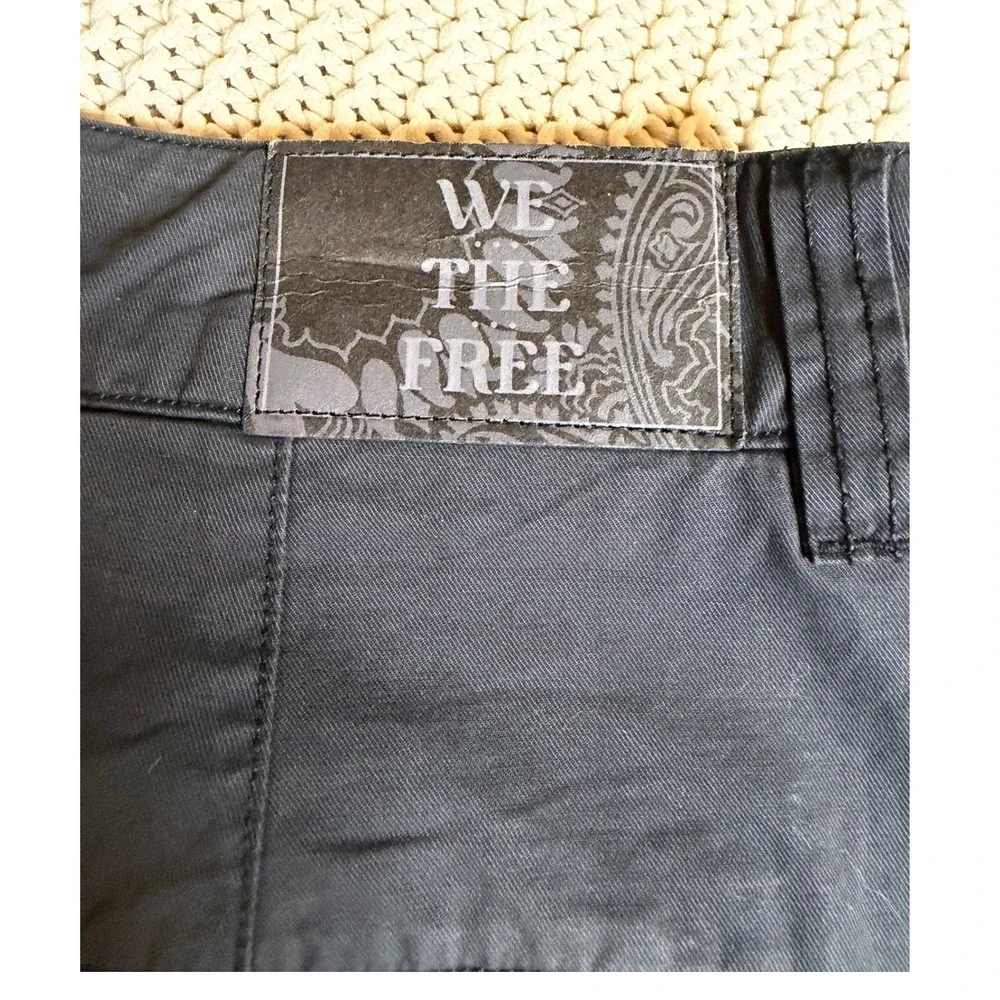 We The Free Free People Black Micro Skirt Frayed Hem Low Rise Mini Skirt